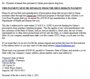 2021 Medicaid Supplemental Program Annual Manufacturers Fee