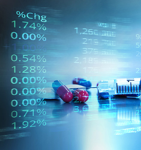 Syringe And Drug Medicine And Market Trading Stock And Index Num
